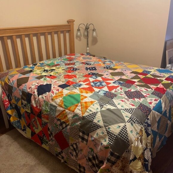 Vintage Patchwork Quilt 102”x 98” - Picture 2 of 6